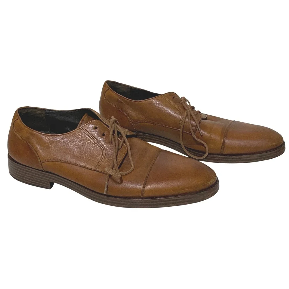 Cole Haan Mens Grand OS Cap Toe Leather Oxford British Tan Academia Career 8.5 M
